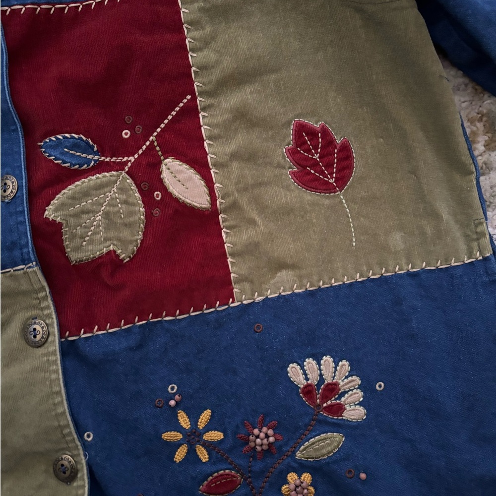 Vintage Multicolor Patchwork Button Down Shirt - image 4